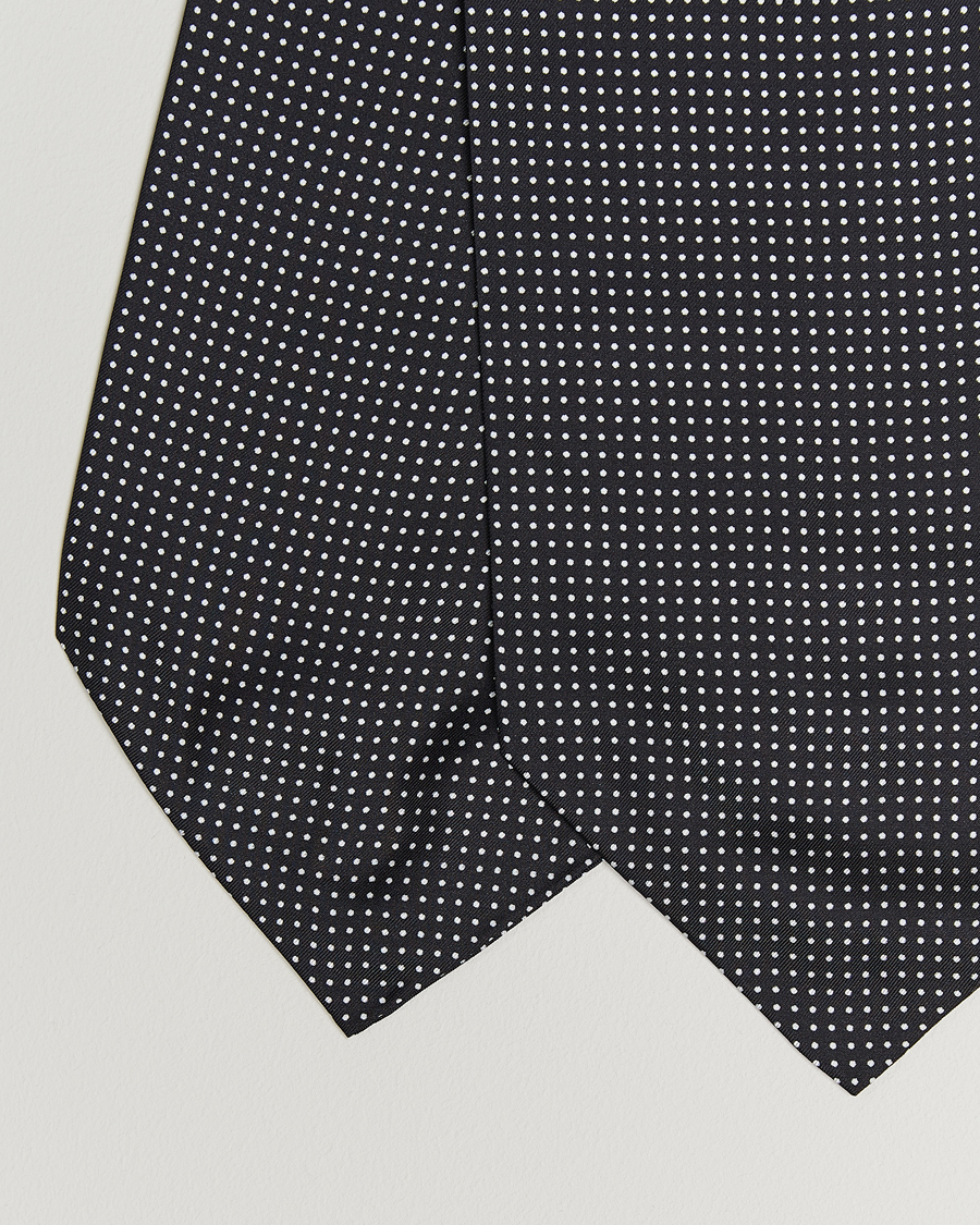 Herre | Scarves | Amanda Christensen | Silk Twill Micro Dot Ascot Black