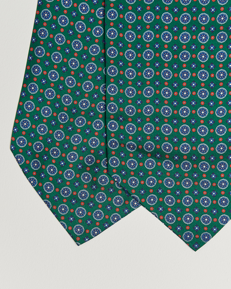 Herre | Scarves | Amanda Christensen | Silk Twill Medallion Ascot Bottle Green