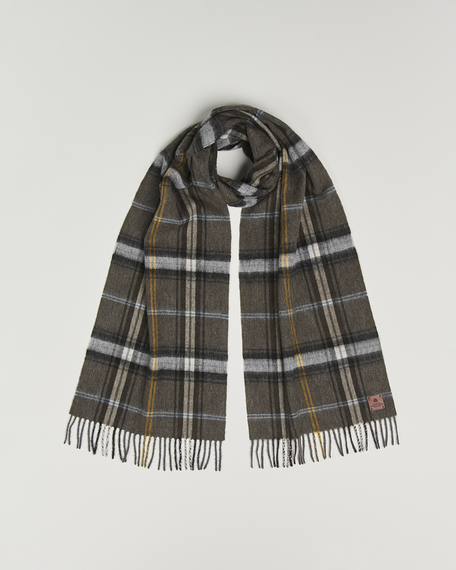Herre | Amanda Christensen Wool Checked Scarf Olive | Amanda Christensen | Wool Checked Scarf Olive