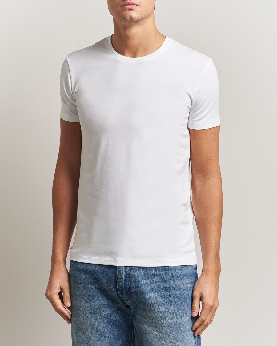 Herre | T-Shirts | Falke | 2-Pack Cotton Crew Neck T-Shirt White