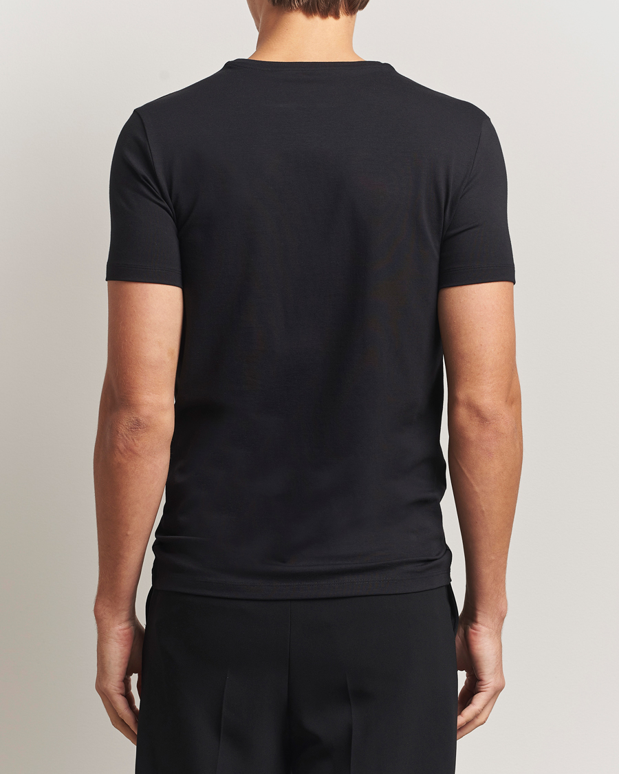 Herre | T-Shirts | Falke | 2-Pack Cotton V-Neck T-Shirt Black