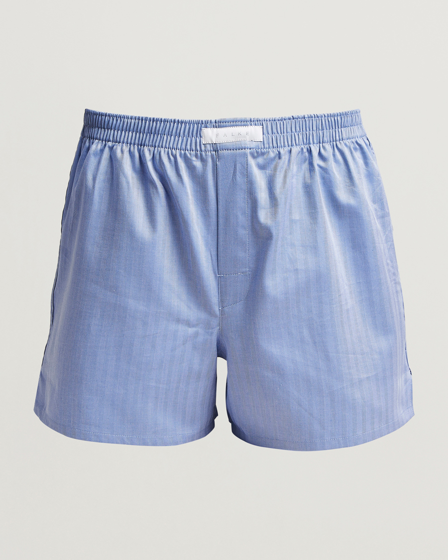 Herre | Undertøy | Falke | Cotton Woven Boxer Shorts Ocean Blue