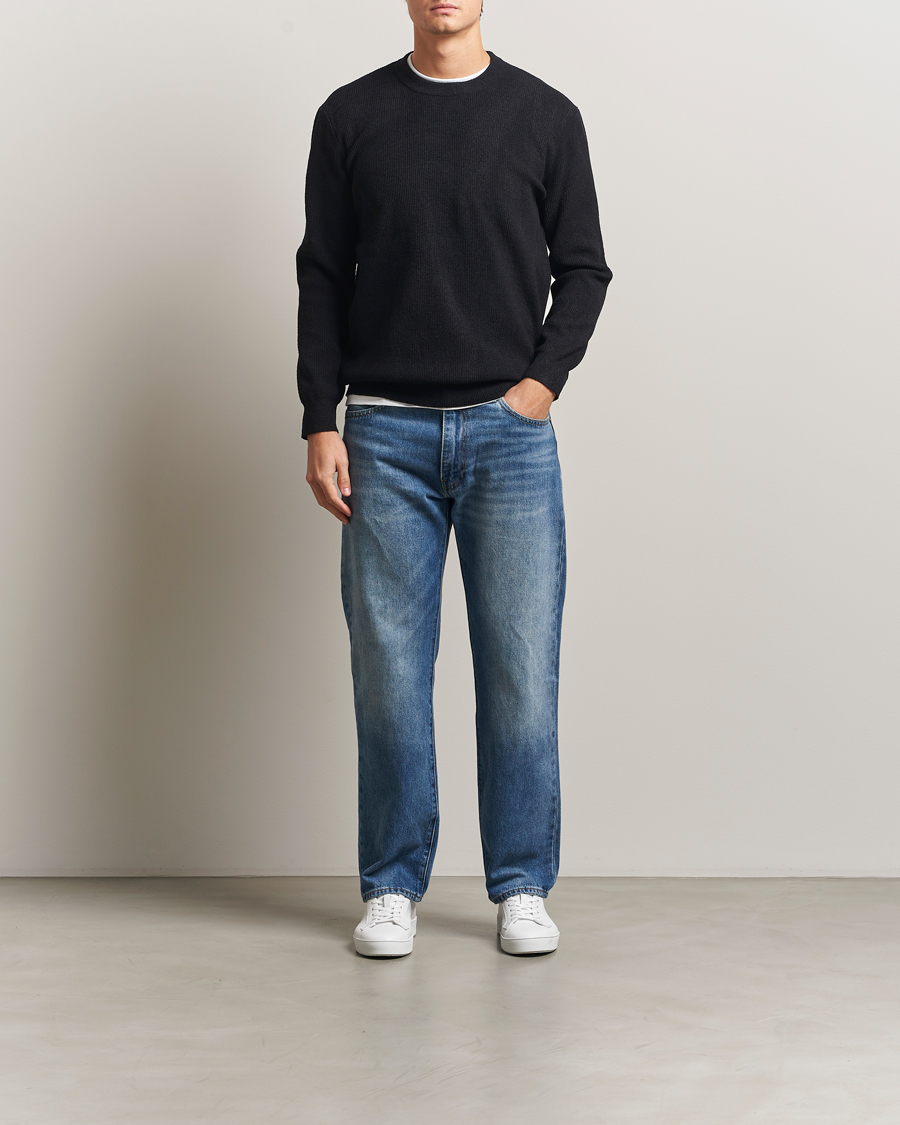 Herre | Gensere | NN07 | Danny Rib Knitted Crew Neck Black