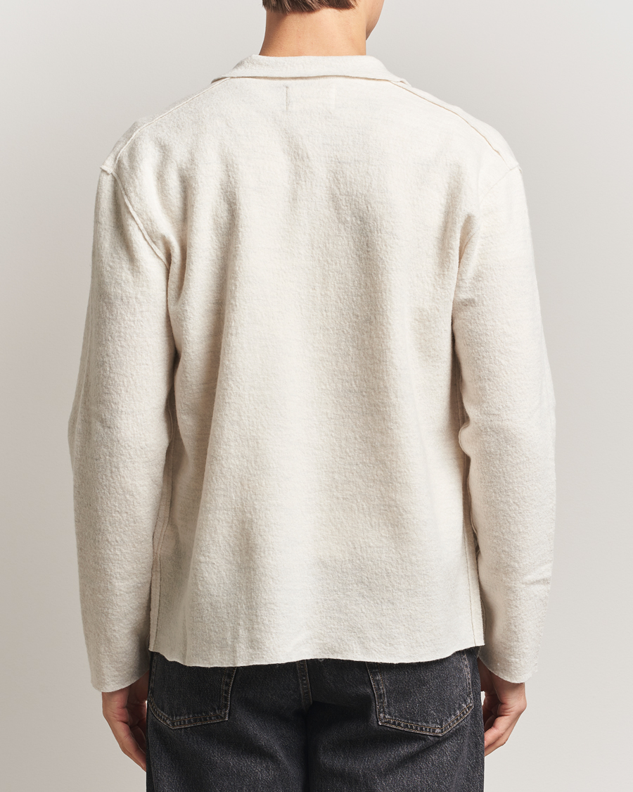 Herre | Gensere | NN07 | Jonas Boiled Wool Full Zip Ivory