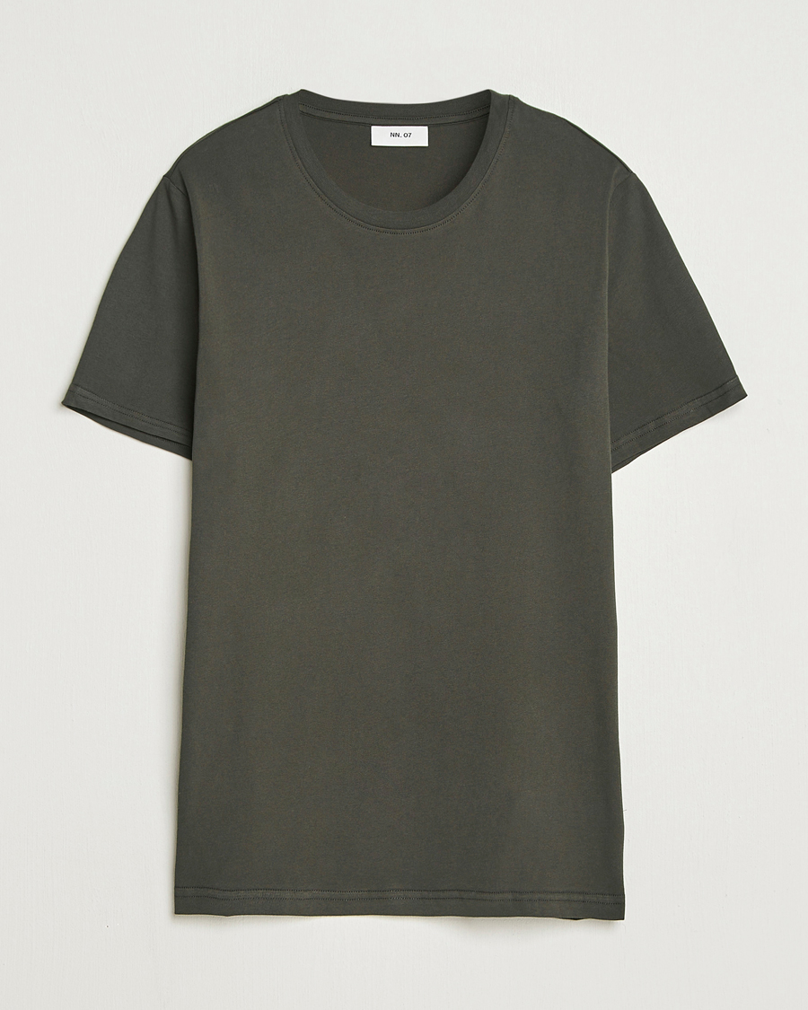 Herre | T-Shirts | NN07 | Percy Crew Neck T-Shirt Dark Army