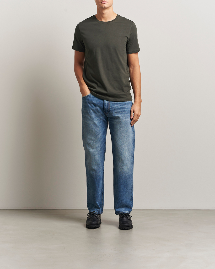 Herre | T-Shirts | NN07 | Percy Crew Neck T-Shirt Dark Army