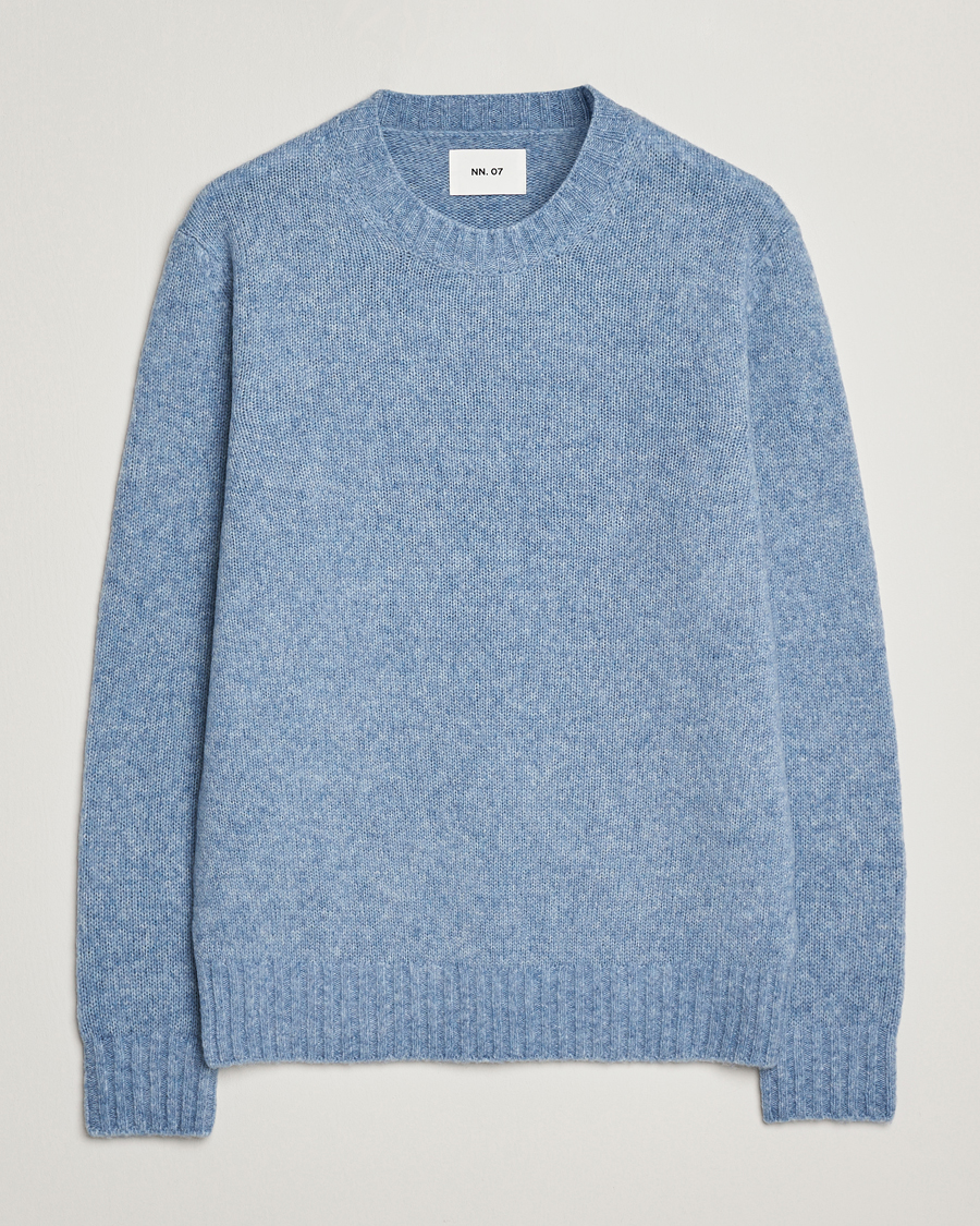 Herre | Gensere | NN07 | Lee Wool Knitted Sweater Denim Blue