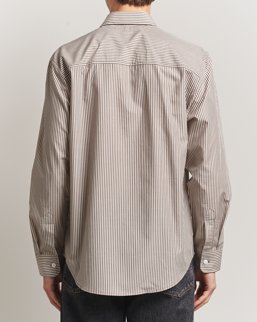 Herre | Skjorter | NN07 | Quinsy Striped Embroidered Shirt Brown