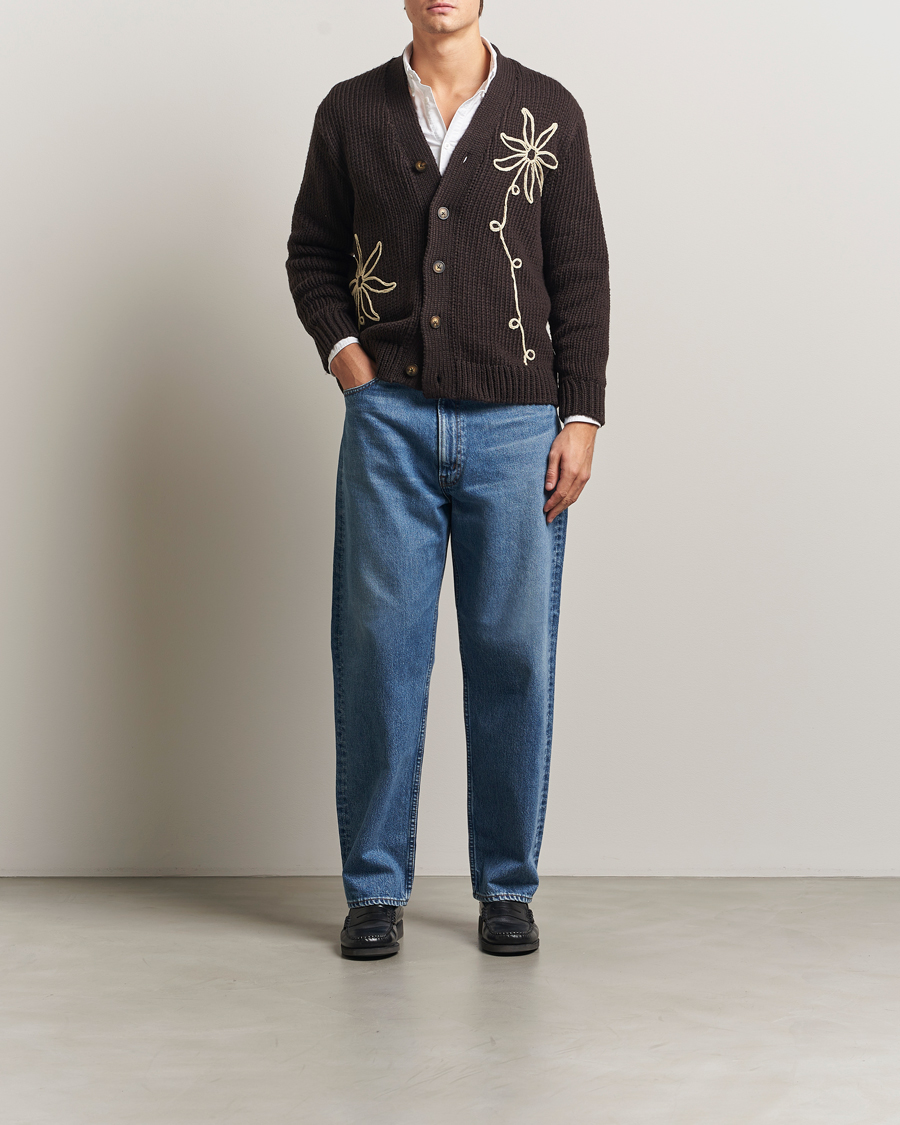 Herre | Gensere | NN07 | Mika Knitted Flower Cardigan Dusky Port