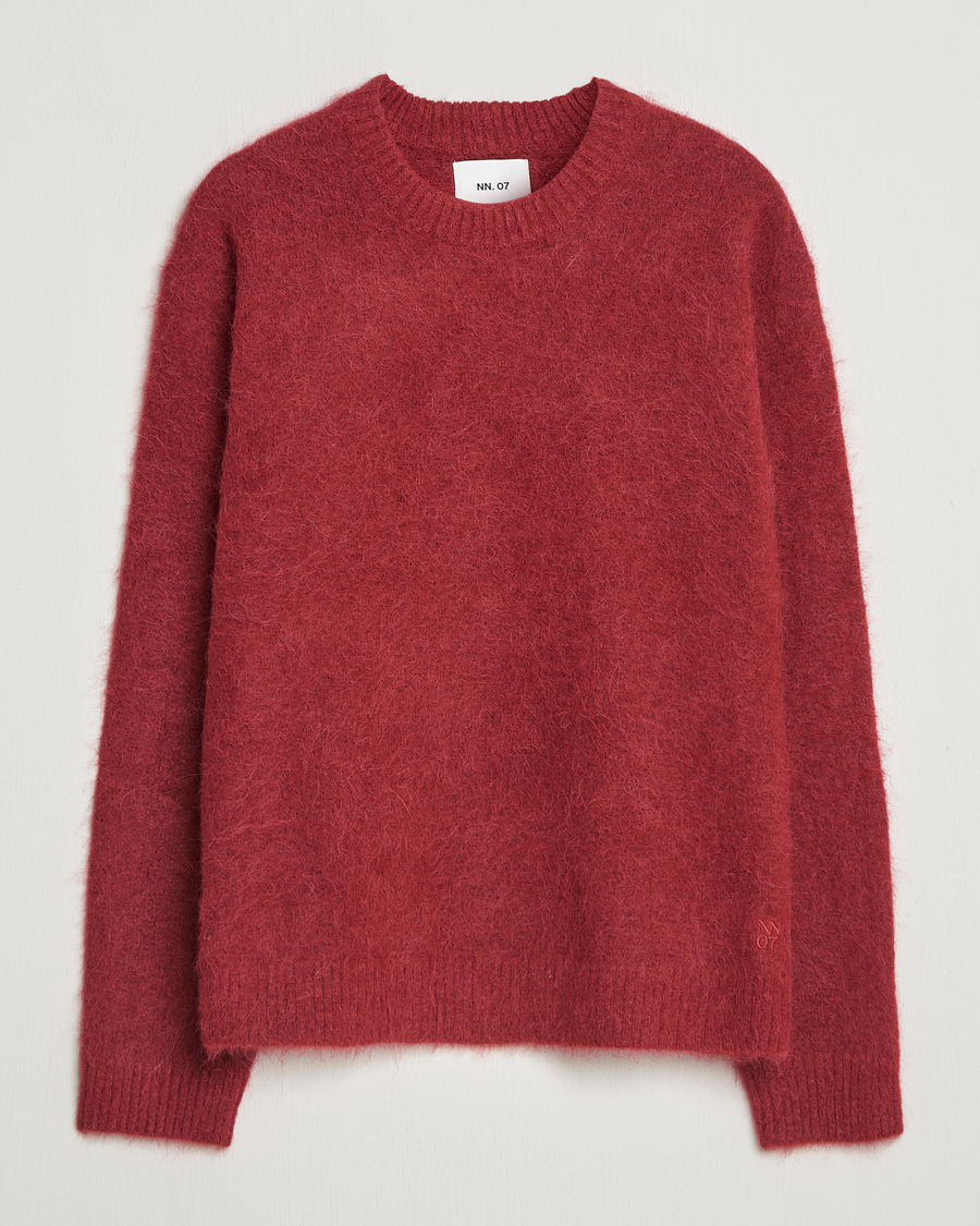 Herre | Gensere | NN07 | Russell Alpaca Knitted Crew Neck Cranberry