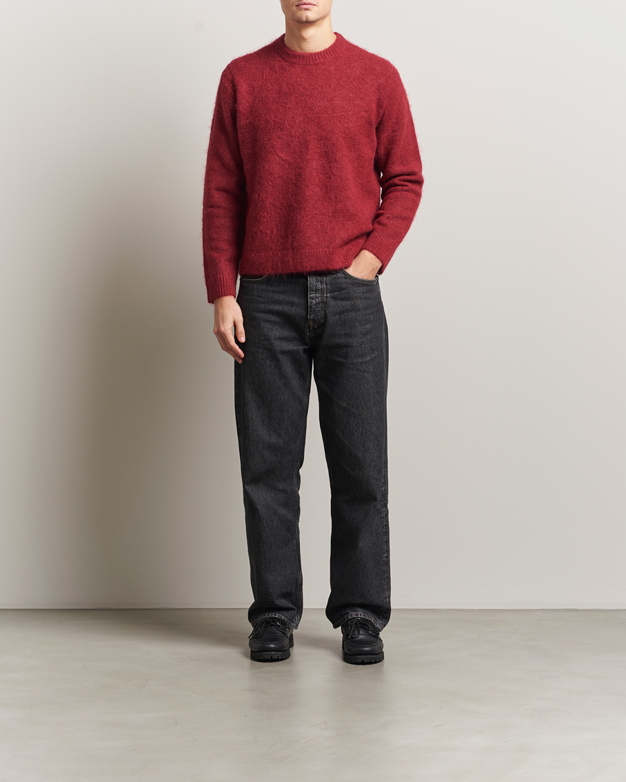 Herre | Gensere | NN07 | Russell Alpaca Knitted Crew Neck Cranberry