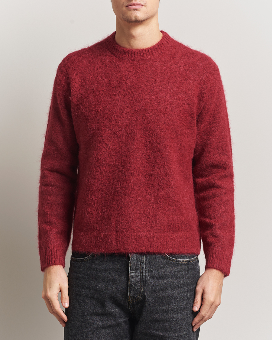 Herre | Gensere | NN07 | Russell Alpaca Knitted Crew Neck Cranberry