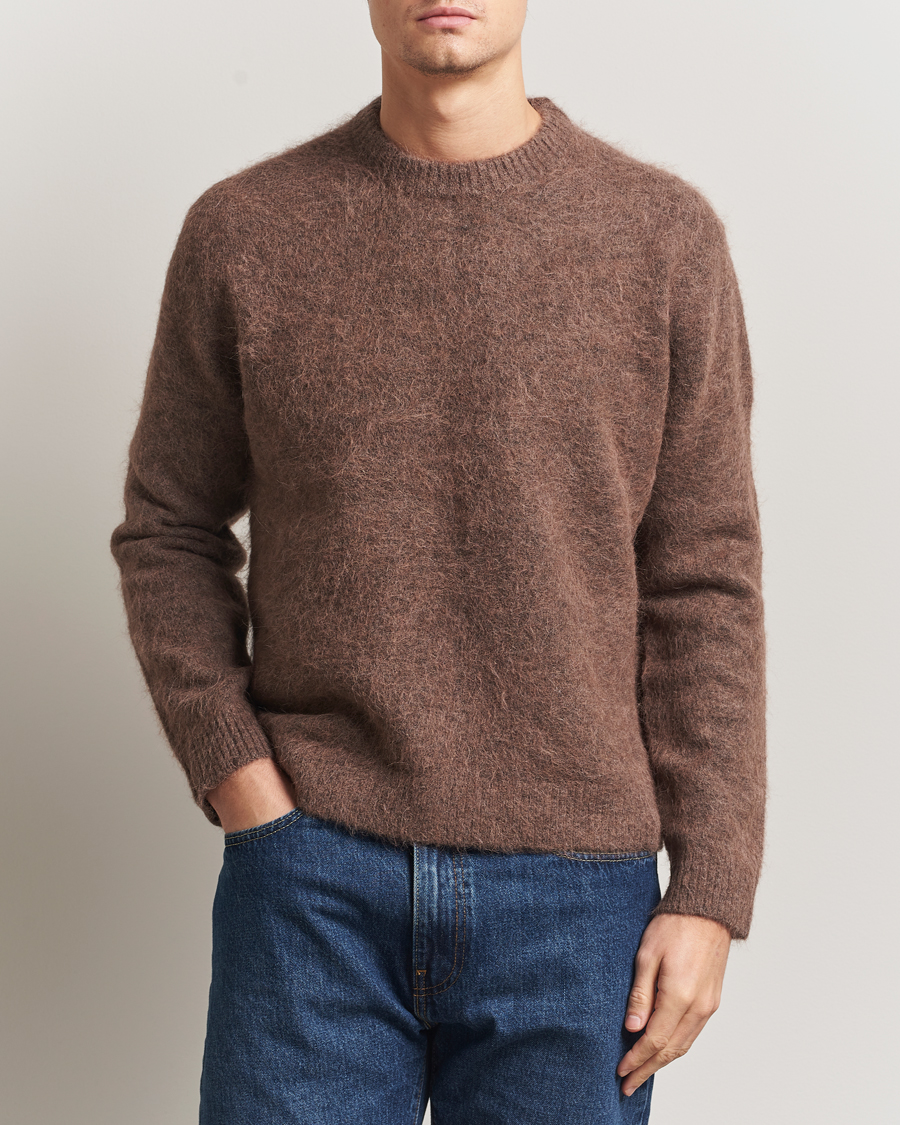 Herre | Gensere | NN07 | Russell Alpaca Knitted Crew Neck Mable Husk