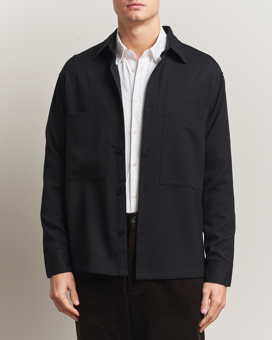 Herre | Skjorter | NN07 | Freddy Wool/Tencel Overshirt Black
