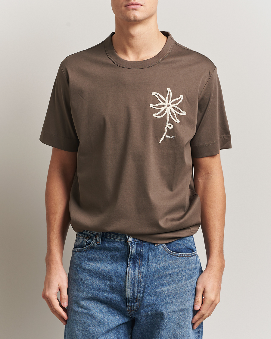 Herre | T-Shirts | NN07 | Pedro Embroidered T-Shirt Mable Husk