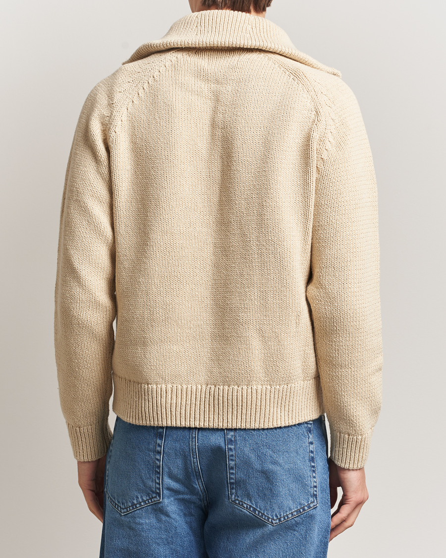 Herre | Gensere | NN07 | Tristan Heavy Knitted Half Zip Ecru