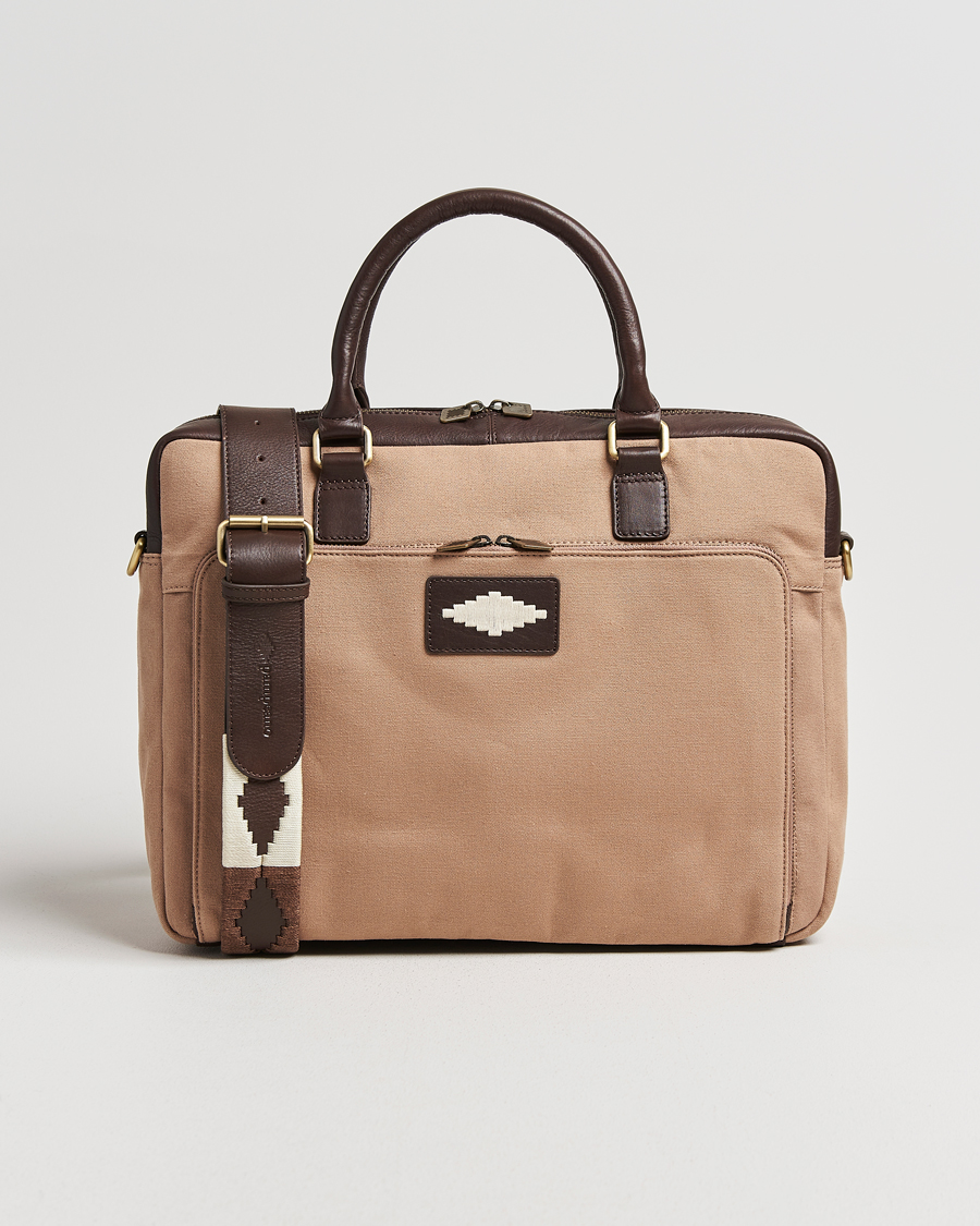 Herre | Vesker | Pampeano | Mensajero Canvas Briefcase Sand