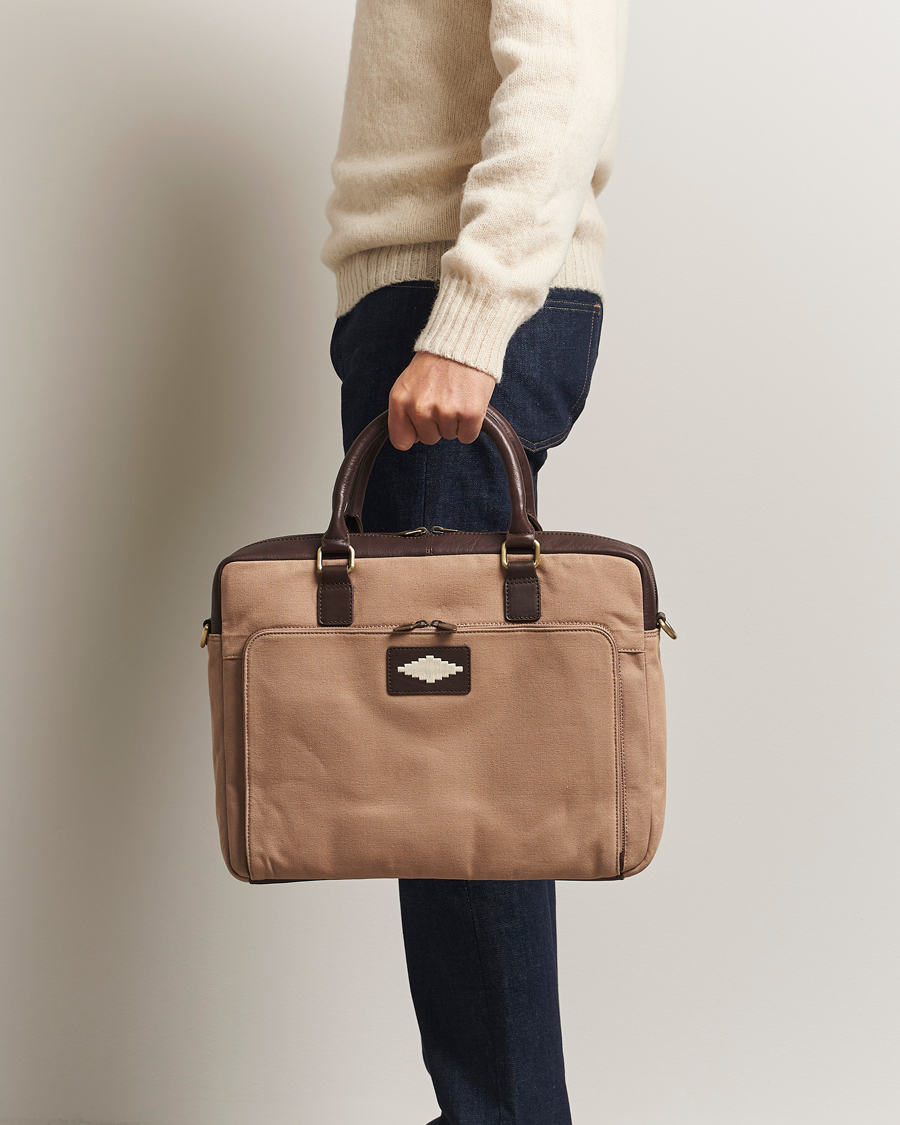 Herre | Vesker | Pampeano | Mensajero Canvas Briefcase Sand