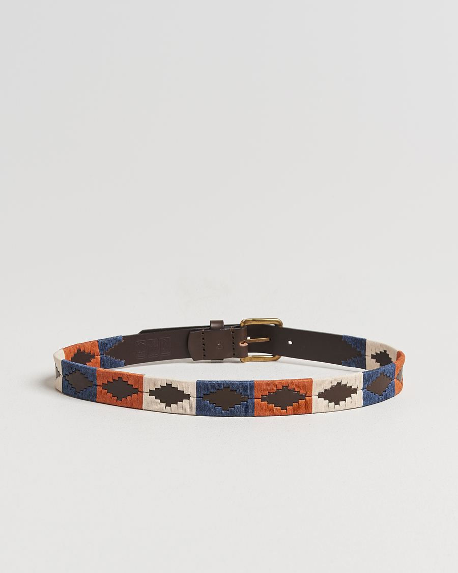 Herre | Belter | Pampeano | Aurora Hand Stitched Classic Leather Belt 3,5cm Orange