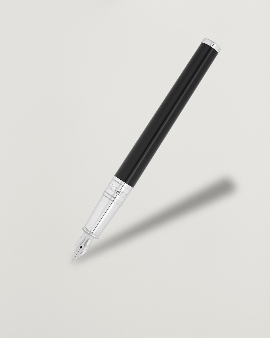 Herre | Penner | S.T. Dupont | D-Initial Fountain Pen Duo Black/Chrome