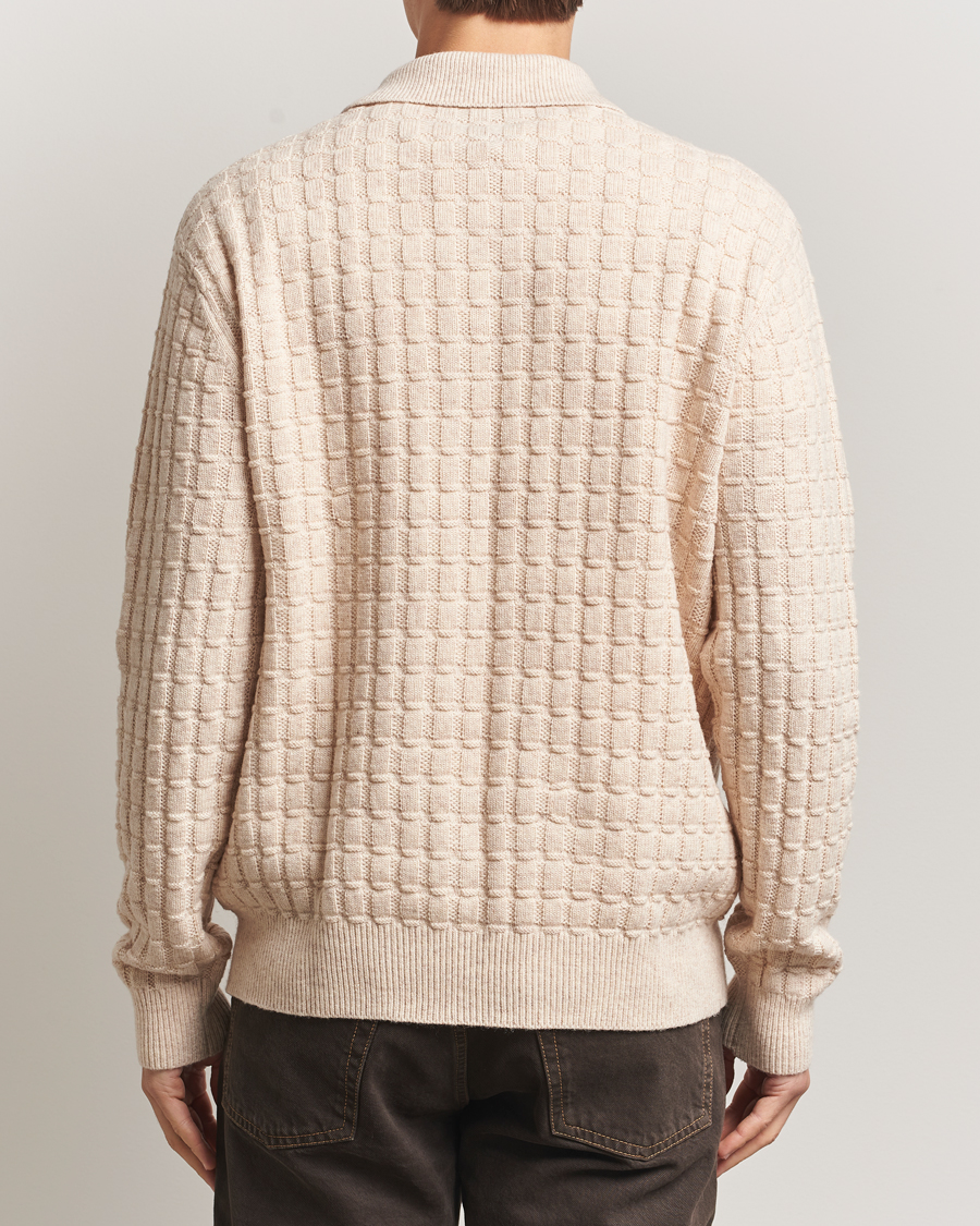 Herre | Gensere | LES DEUX | Gustav Structured Polo Knit Light Sand Melange