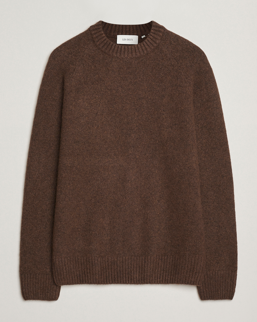 Herre | Gensere | LES DEUX | Gilbert Crew Neck Knit Slate Brown