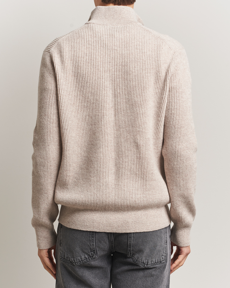 Herre | Gensere | LES DEUX | Eduard Half-Zip Knit Jumper Light Sand