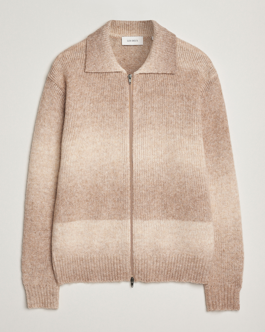 Herre | Gensere | LES DEUX | Gannon Gradient Zipper Cardigan Prairie Sand