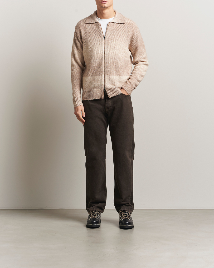 Herre | Gensere | LES DEUX | Gannon Gradient Zipper Cardigan Prairie Sand