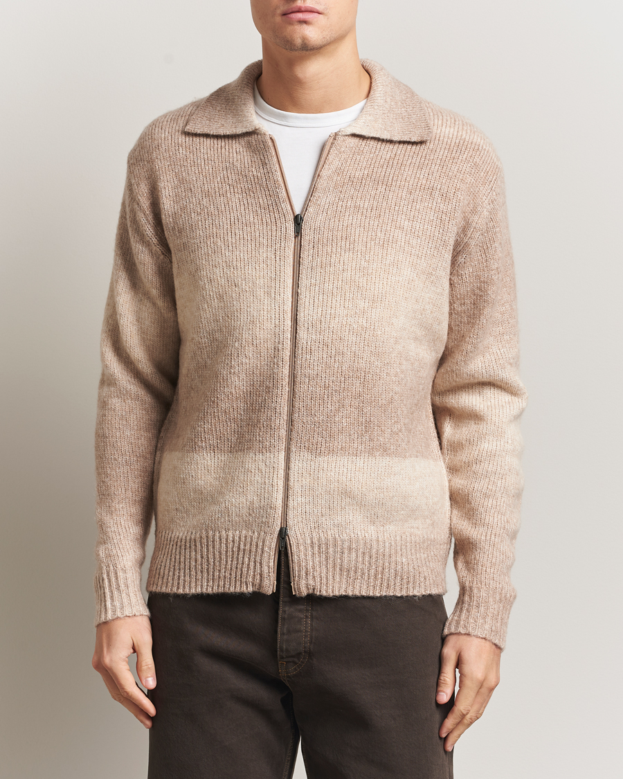 Herre | Gensere | LES DEUX | Gannon Gradient Zipper Cardigan Prairie Sand