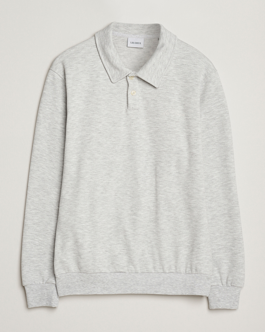 Herre | Gensere | LES DEUX | Ben Polo Pique Sweatshirt Snow Melange