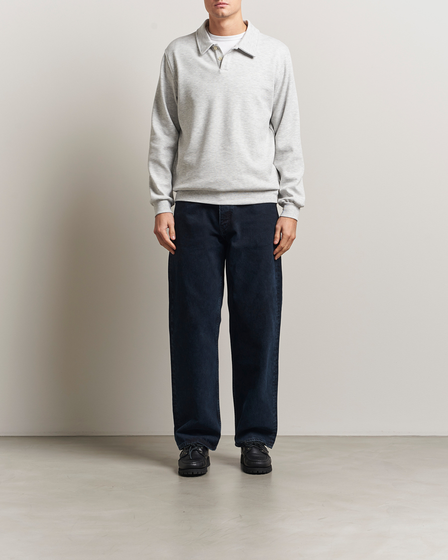 Herre | Gensere | LES DEUX | Ben Polo Pique Sweatshirt Snow Melange