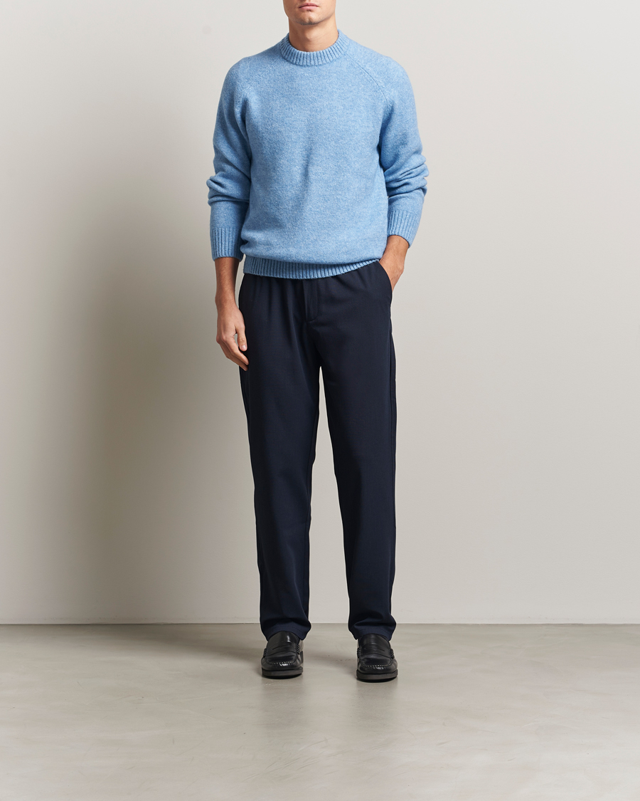 Herre | Bukser | LES DEUX | Como Tapered Textured Pants Dark Navy Blue