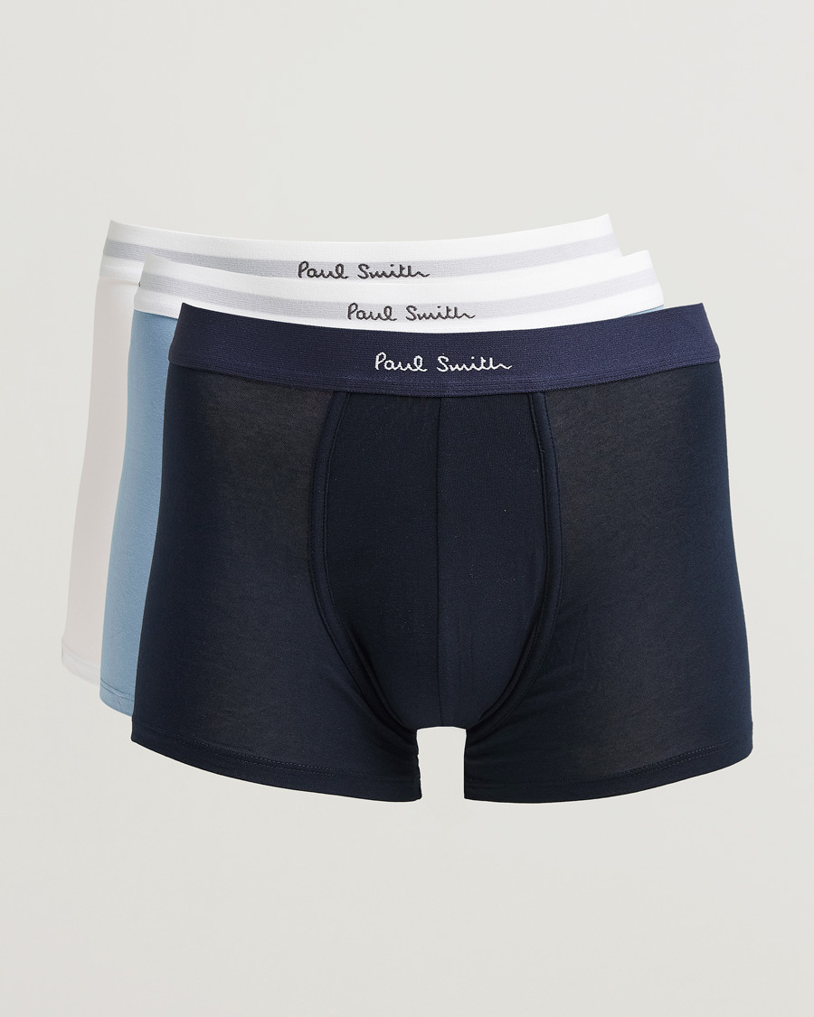 Herre | Undertøy | Paul Smith | 3-Pack Trunk White/Navy/Light Blue