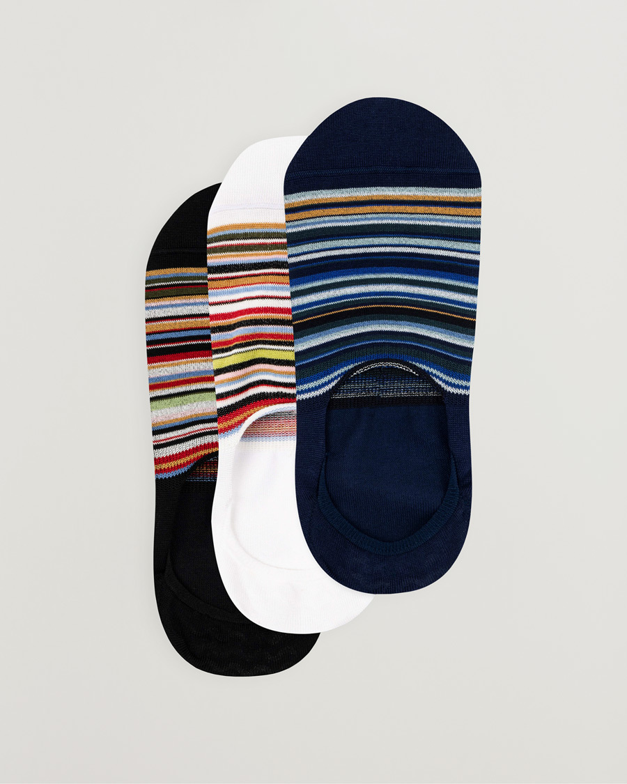 Herre | Undertøy | Paul Smith | 3-Pack Signature Striped Invisible Socks Multi
