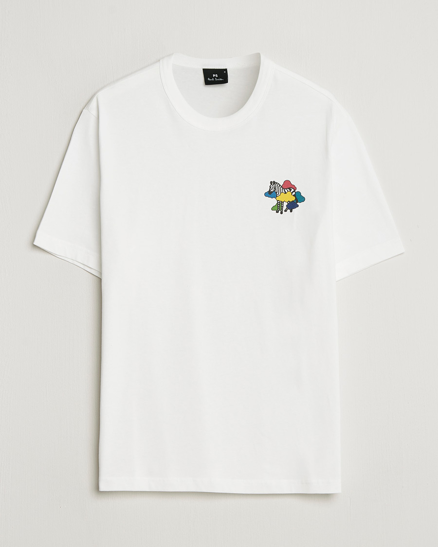 Herre | T-Shirts | PS Paul Smith | Cloud Zebra Printed T-Shirt White