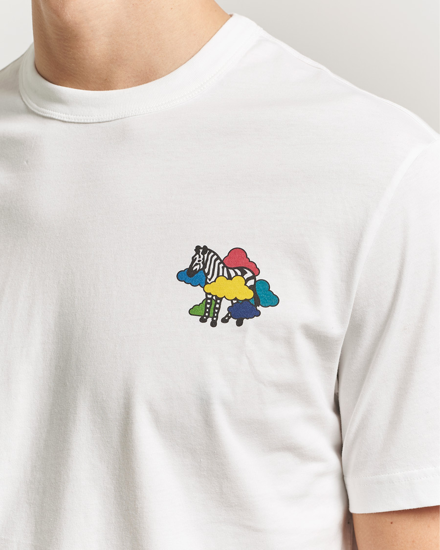 Herre | T-Shirts | PS Paul Smith | Cloud Zebra Printed T-Shirt White