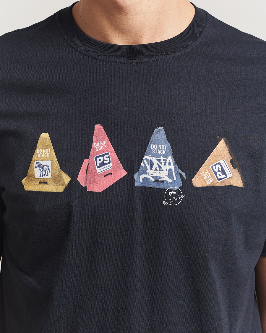 Herre | T-Shirts | PS Paul Smith | Cones Printed T-Shirt Navy