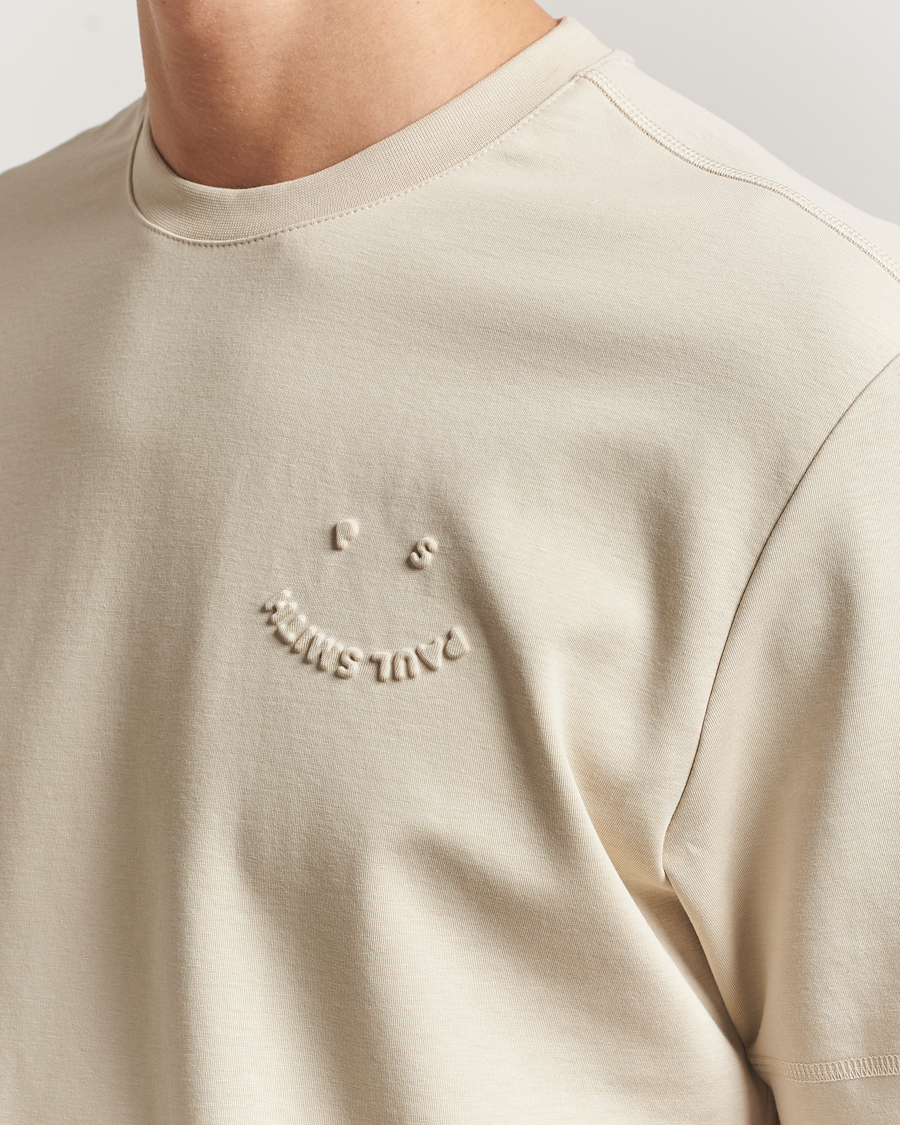 Herre | T-Shirts | PS Paul Smith | Casual Fit Happy T-Shirt Ecru