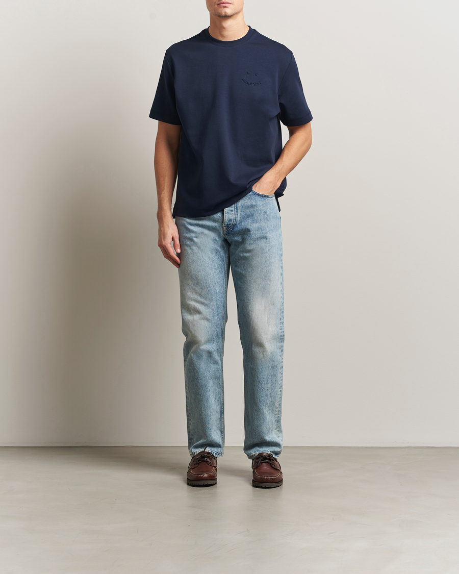 Herre | T-Shirts | PS Paul Smith | Casual Fit Happy T-Shirt Navy