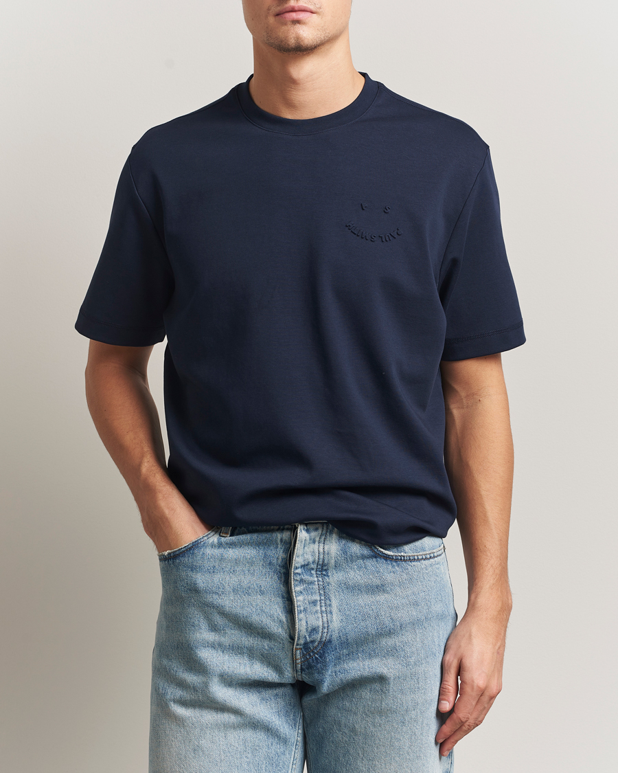 Herre | T-Shirts | PS Paul Smith | Casual Fit Happy T-Shirt Navy