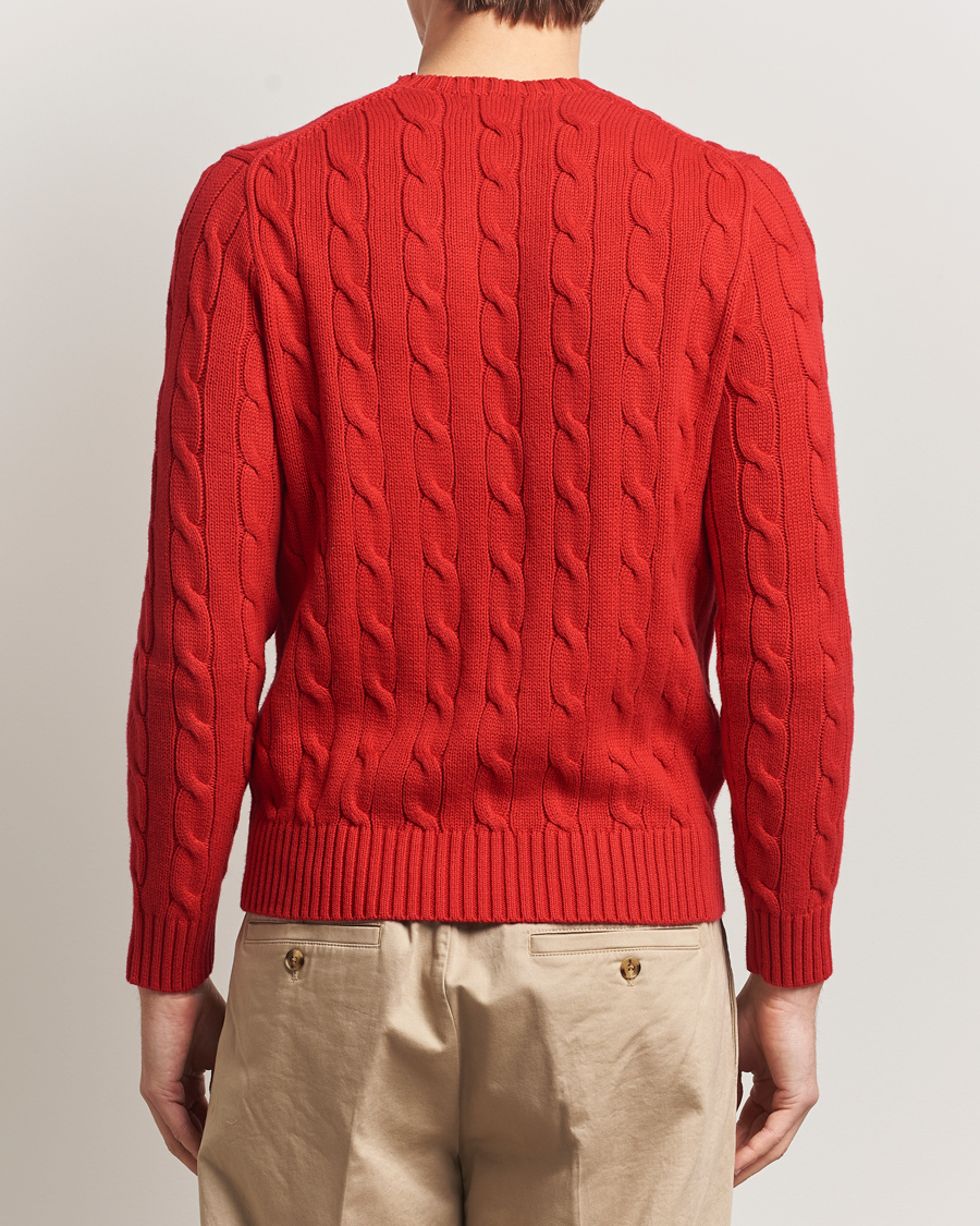 Herre | Gensere | Polo Ralph Lauren | Cotton Cable Flag Sweater RL 2000 Red
