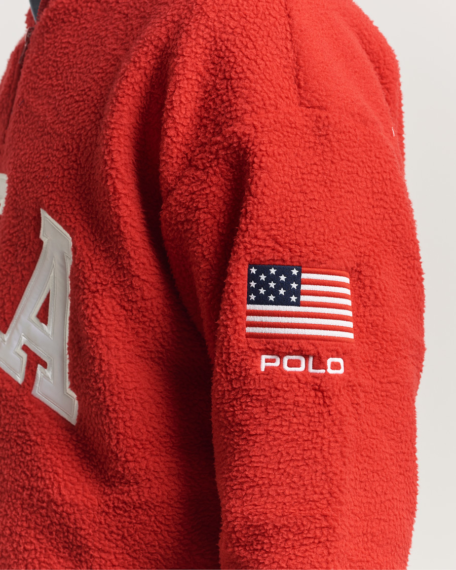 Herre | Gensere | Polo Ralph Lauren | Polar Half Zip USA Fleece RL 2000 Red