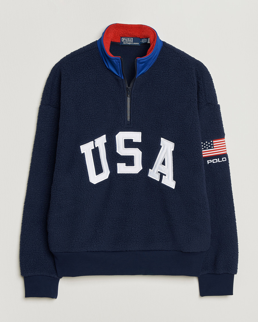 Herre | Gensere | Polo Ralph Lauren | Polar Half Zip USA Fleece Refined Navy