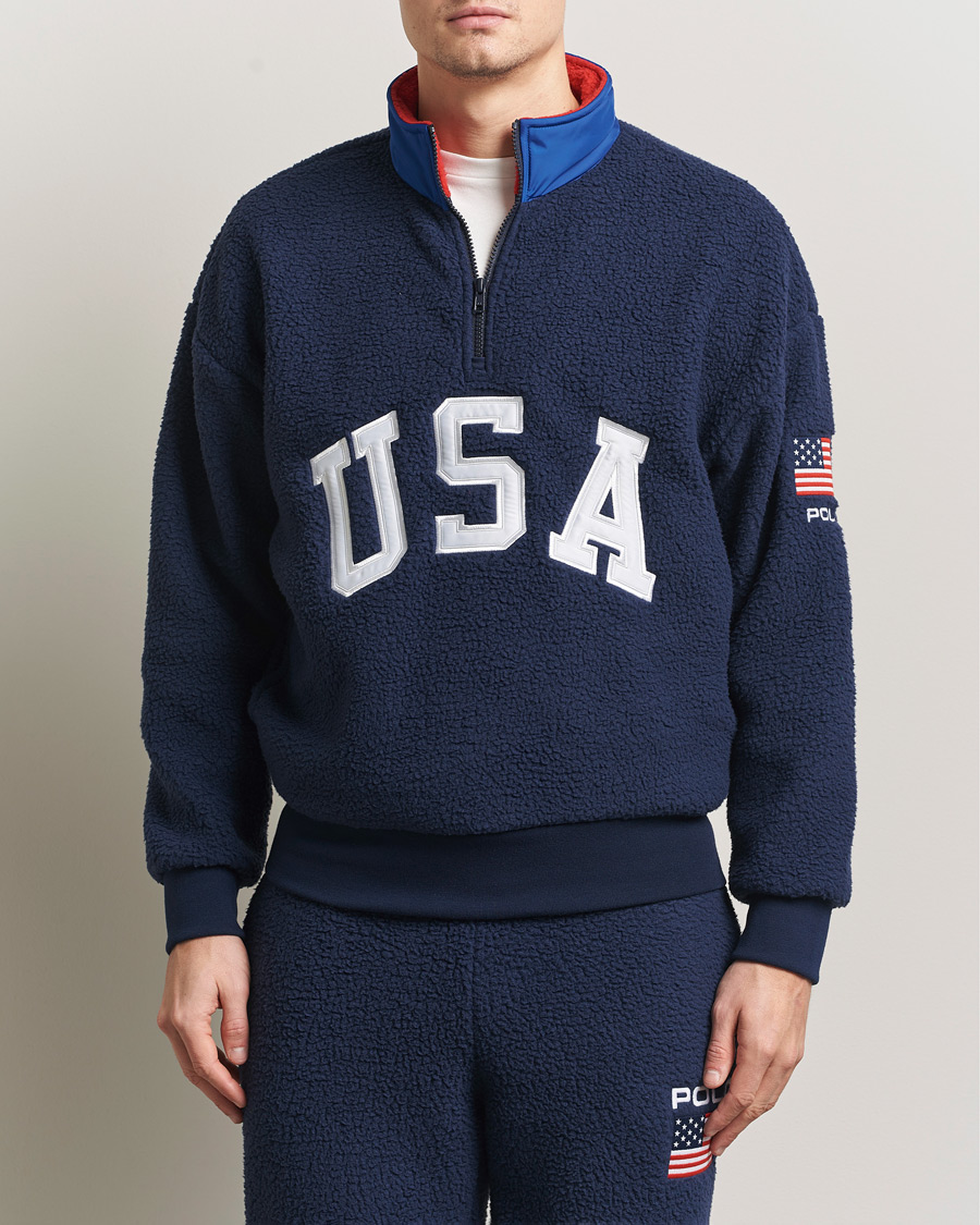 Herre | Gensere | Polo Ralph Lauren | Polar Half Zip USA Fleece Refined Navy