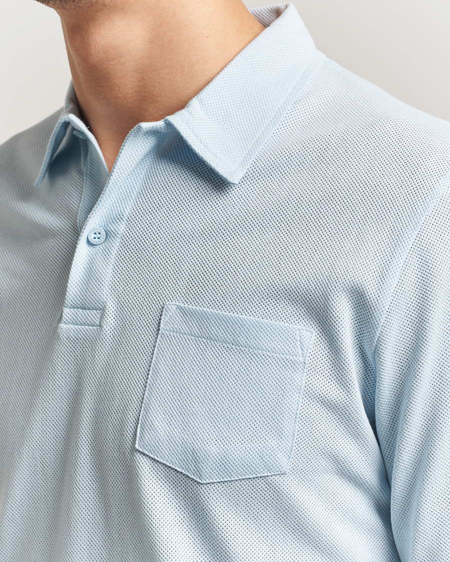 Herre | Pikéer | Sunspel | Long Sleeve Riviera Polo Shirt Frost Blue