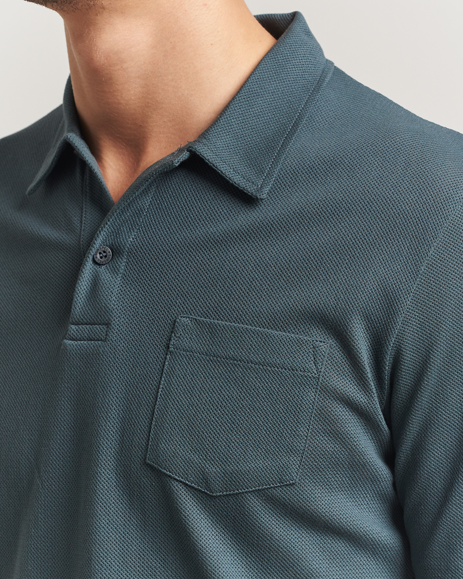 Herre | Pikéer | Sunspel | Long Sleeve Riviera Polo Shirt Dark Petrol