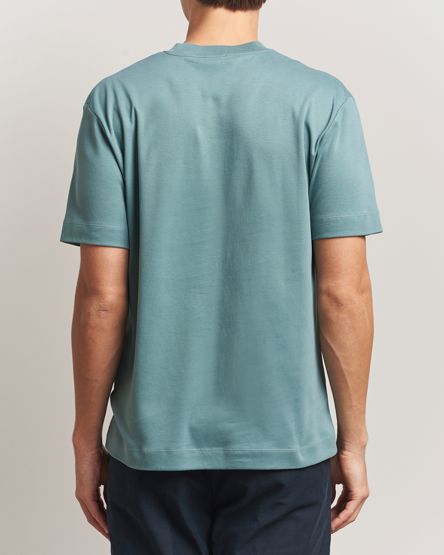 Herre | T-Shirts | Sunspel | Heavy Weight Supima Cotton T-Shirt Steel Green