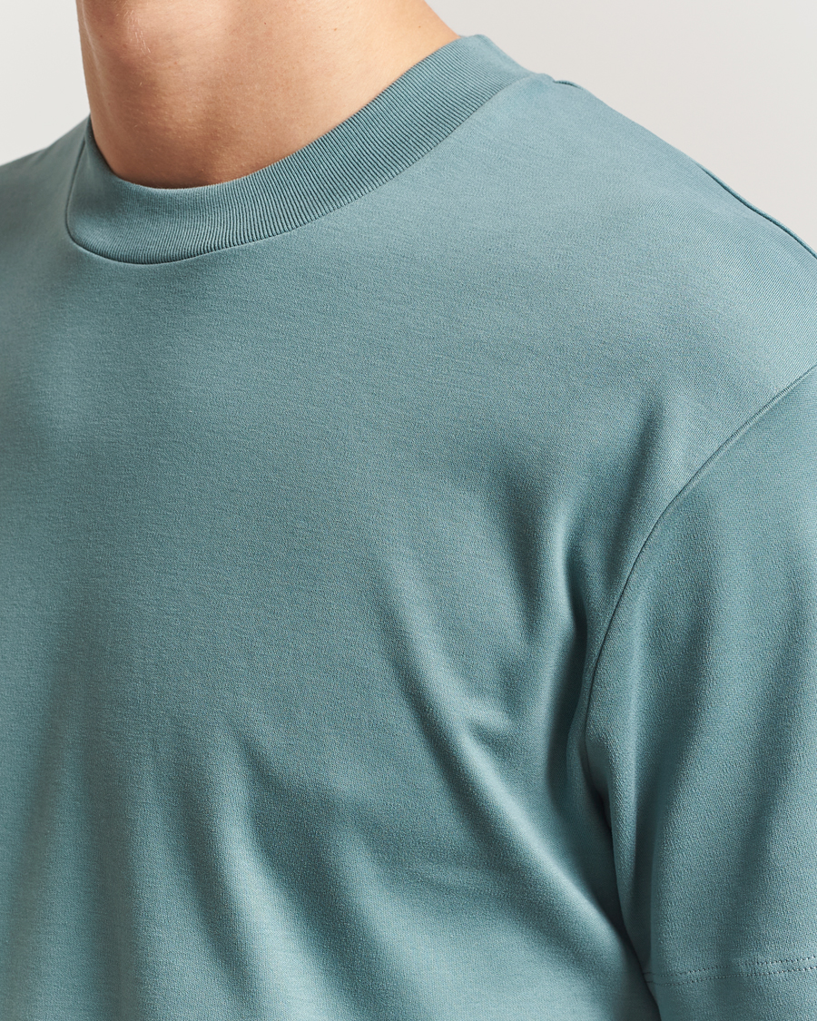 Herre | T-Shirts | Sunspel | Heavy Weight Supima Cotton T-Shirt Steel Green