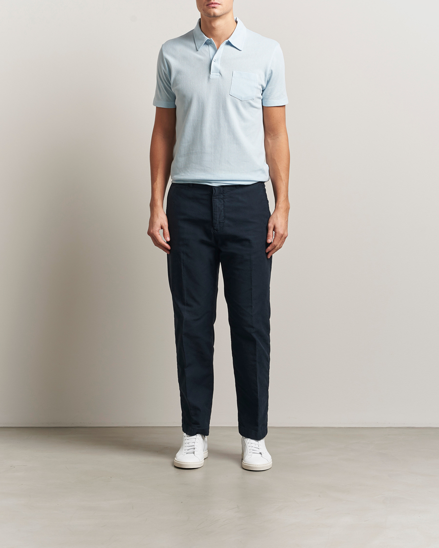 Herre | Pikéer | Sunspel | Riviera Polo Shirt Frost Blue